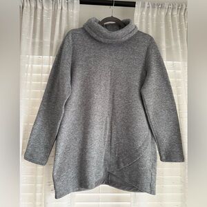 Lands' End Women's Heather Gray Turtleneck Sweatshirt